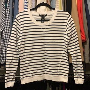 Forever 21 stripe sweatshirt blue white